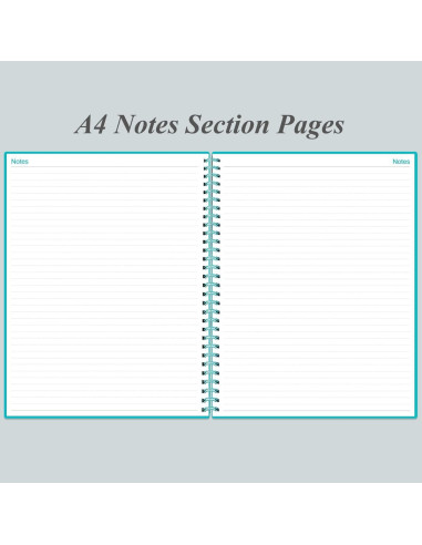 Planificador Sin Fecha Heveboik A4 Verde Azulado 80 Hojas