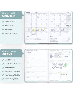 Planificador Semanal y Mensual SohoSpark 18 Meses Azul 15.24x22.10 cm 2