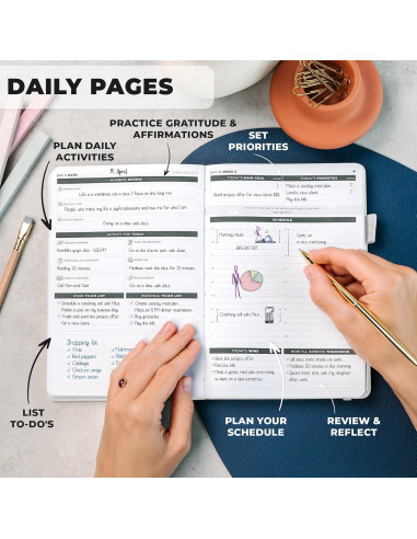 Planificador de Metas Clever Fox A5 90 Días Tapa Dura Blanco