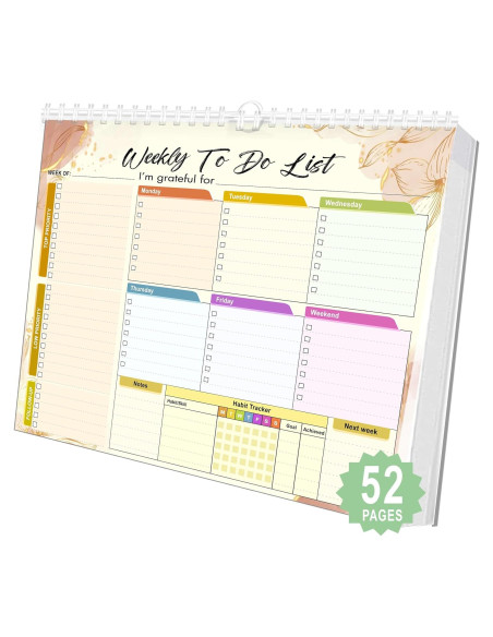 Pad de Lista de Tareas Semanal HomieX 21.6x27.9 cm Amarillo