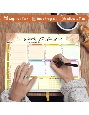 Pad de Lista de Tareas Semanal HomieX 21.6x27.9 cm Amarillo