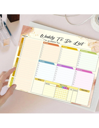 Pad de Lista de Tareas Semanal HomieX 21.6x27.9 cm Amarillo