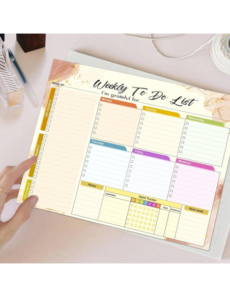 Pad de Lista de Tareas Semanal HomieX 21.6x27.9 cm Amarillo