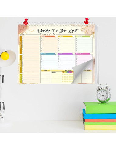 Pad de Lista de Tareas Semanal HomieX 21.6x27.9 cm Amarillo