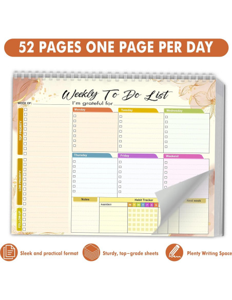 Pad de Lista de Tareas Semanal HomieX 21.6x27.9 cm Amarillo