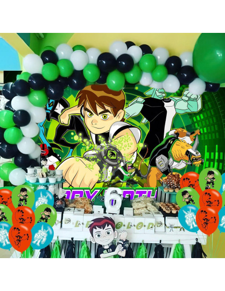 Decoración de Fiesta de Cumpleaños Ben ELZEM 150x100 cm + 18 Globos