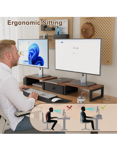 Soporte Doble para Monitor LAND-VOI 2 Pantallas 27" Ajustable