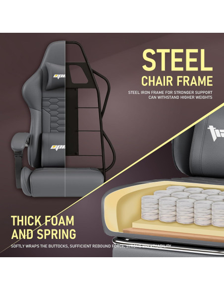 Silla de Juego Ergonomica Opiesit 300 con Reposapiés y Soporte Lumbar