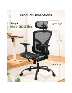 Silla de Oficina Ergonómica Marsail RM-MSOC19B Negra 2
