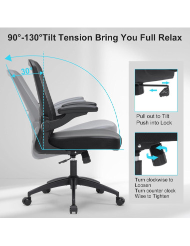 Silla de Oficina Ergonómica HOMIFYCO JX 350lbs Ajustable