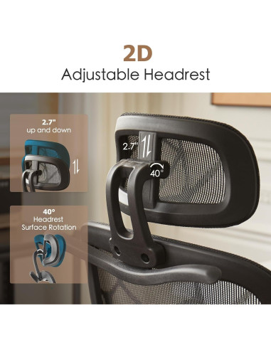 Silla de Oficina Ergonómica Leader Cattle LC Negra con Reposapiés