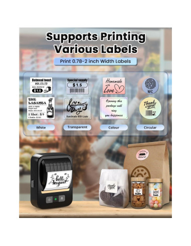Impresora Térmica de Etiquetas NDYIN N20 Bluetooth 2"
