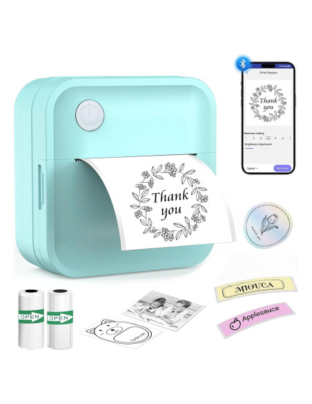 Impresora de Etiquetas Térmica Miouca Bluetooth Verde 12-50mm