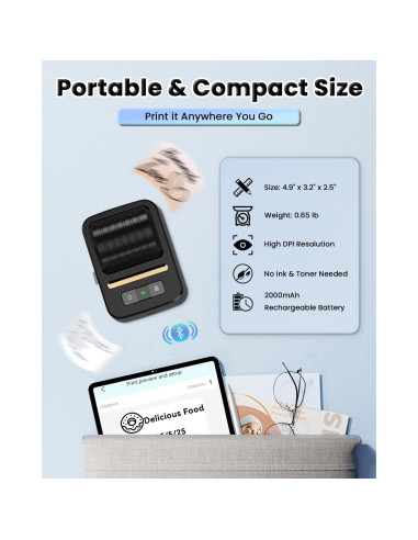 Impresora Térmica de Etiquetas NDYIN N20 Bluetooth 2"