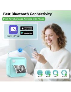 Impresora de Etiquetas Térmica Miouca Bluetooth Verde 12-50mm 2