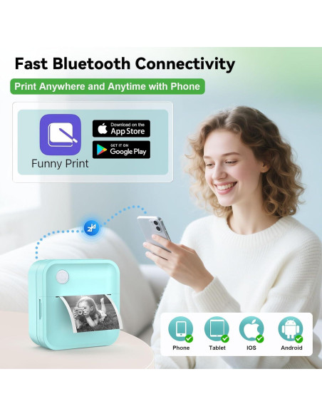 Impresora de Etiquetas Térmica Miouca Bluetooth Verde 12-50mm