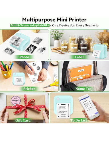 Impresora de Etiquetas Térmica Miouca Bluetooth Verde 12-50mm