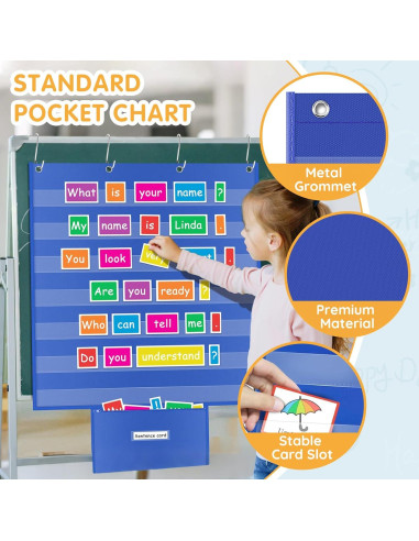 Gráfico de Bolsillo Grande ALSLEA 28x71 cm Azul para Aula