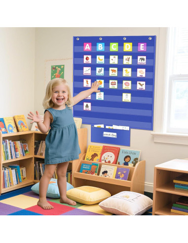 Gráfico de Bolsillo Grande ALSLEA 28x71 cm Azul para Aula