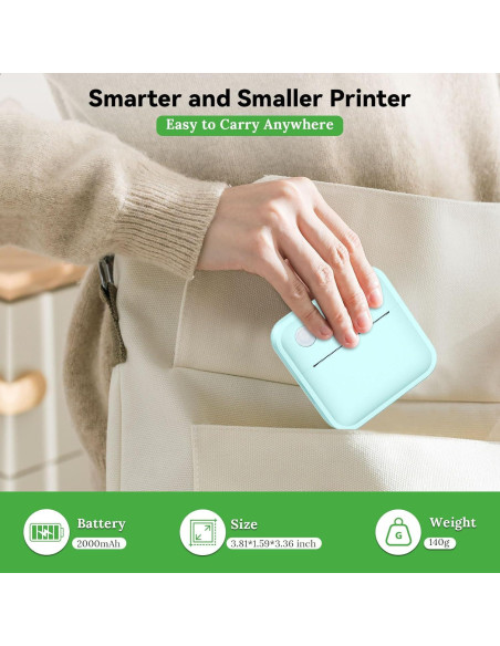 Impresora de Etiquetas Térmica Miouca Bluetooth Verde 12-50mm