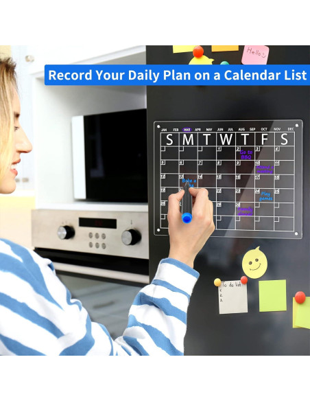 Calendario Magnético AITEE para Nevera 40.6x30.5cm con 6 Marcadores Calendario Magnético AITEE para Nevera 40.6x30.5cm con 6 Marcadores