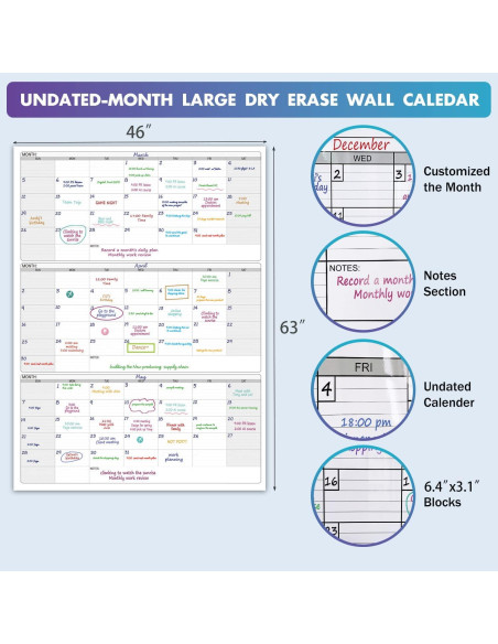 Calendario de Pared Jumbo Borrable Party Funny 116.8x160 cm