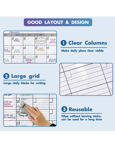 Calendario de Pared Jumbo Borrable Party Funny 116.8x160 cm