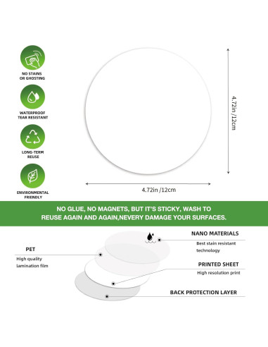 Etiquetas de Borrado en Seco Reutilizables SVNOOC 12.7 cm