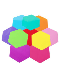 10 Piezas Pegatinas Hexagonales Coloridas LJY para Pizarra Borrable