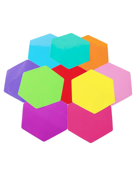 10 Piezas Pegatinas Hexagonales Coloridas LJY para Pizarra Borrable