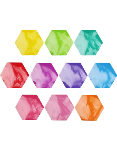 10 Piezas Pegatinas Hexagonales Coloridas LJY para Pizarra Borrable