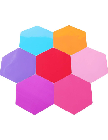 10 Piezas Pegatinas Hexagonales Coloridas LJY para Pizarra Borrable