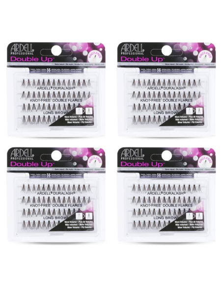 Pestañas Postizas Ardell Doble Up Individuales Largas Marrón
