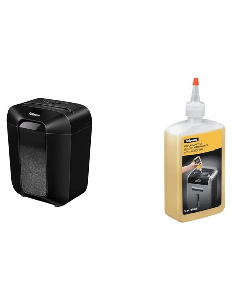 Trituradora de Papel Micro-Corte Fellowes LX41-DB + Aceite 12 oz Trituradora de Papel Micro-Corte Fellowes LX41-DB + Aceite 12 oz