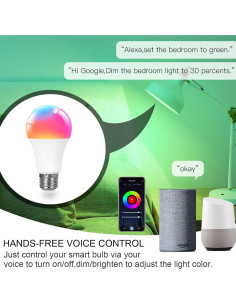 Bombilla LED inteligente Sanofuturion A19 9W RGB+CCT 900 lm 2