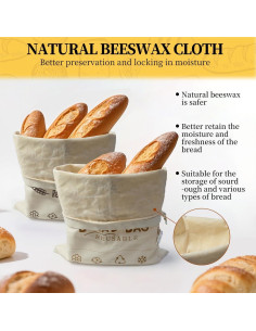 Bolsas de Pan de Cera de Abeja ZERTNROW - 2 Paquetes Reutilizables 2