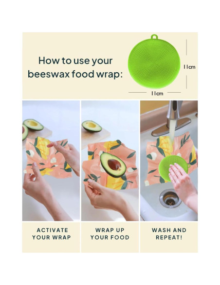 Envolturas de Cera de Abeja EcoHMVerve 9 Piezas Reutilizables Envolturas de Cera de Abeja EcoHMVerve 9 Piezas Reutilizables