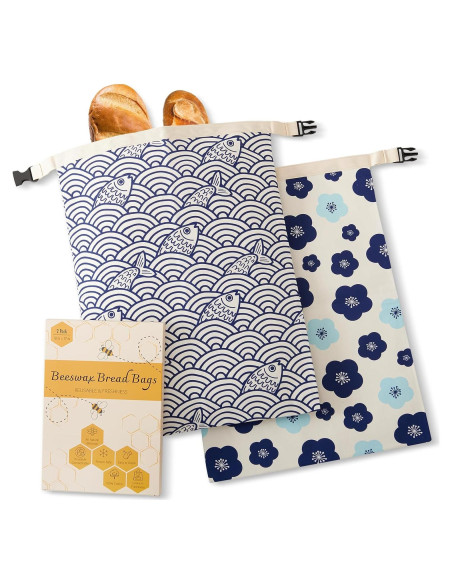 Bolsas de Pan de Cera de Abeja Augine - 2 Unidades 30x43 cm