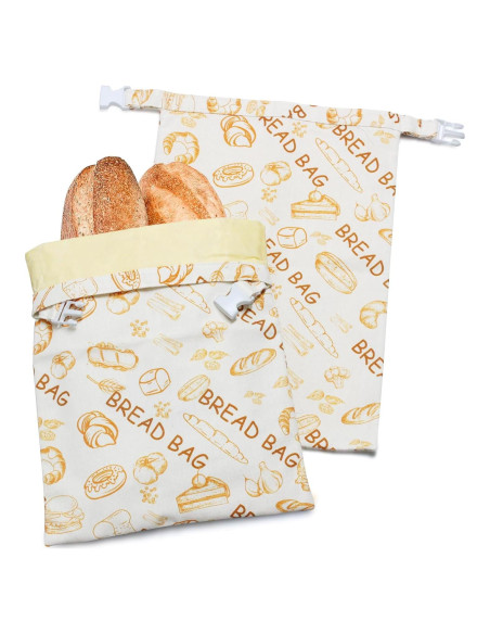 Paquete de 2 Bolsas de Pan Reutilizables OUMOR 30.5x43.2cm