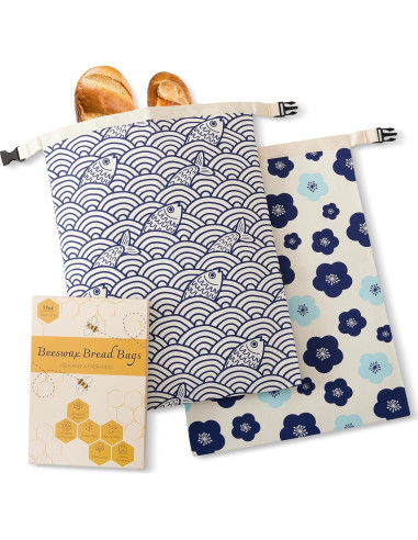 Bolsas de Pan de Cera de Abeja Augine - 2 Unidades 30x43 cm