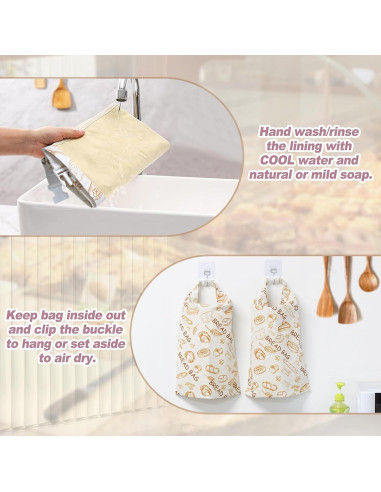 Paquete de 2 Bolsas de Pan Reutilizables OUMOR 30.5x43.2cm