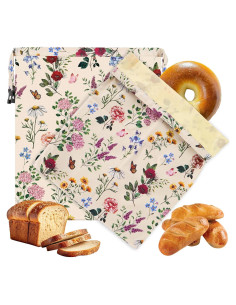 2 Pcs Bolsa de Pan Reutilizable FYSUIMU 43x33 cm Cera de Abeja