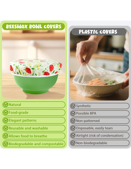 Juego de 4 Cubiertas de Tazón Reutilizables Jiet 15-30 cm