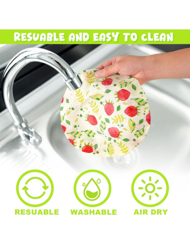 Juego de 4 Cubiertas de Tazón Reutilizables Jiet 15-30 cm