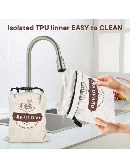 Bolsa de Almacenamiento para Pan Prcivr Grande 42x32cm Lavable