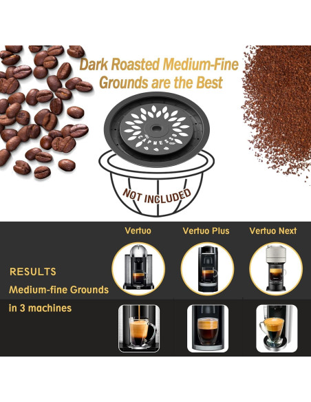 CAPMESSO Tapas Reutilizables de Silicona para Cápsulas Nespresso Vertuo - 3 Piezas