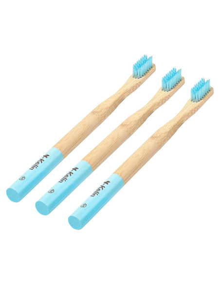 Cepillo de Dientes Ortodóntico Y-Kelin de Bambú 3 Piezas Cerdas Suaves