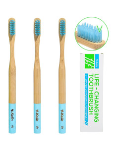 Cepillo de Dientes Ortodóntico Y-Kelin de Bambú 3 Piezas Cerdas Suaves 2