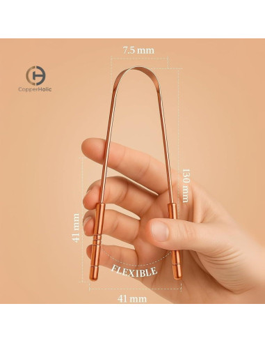 Juego de Raspadores de Lengua Cobre Puro + Cepillo Bambú