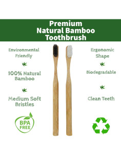 Cepillos de Dientes de Bambú Ecológicos 2-Pack - Cerdas Medianas 2